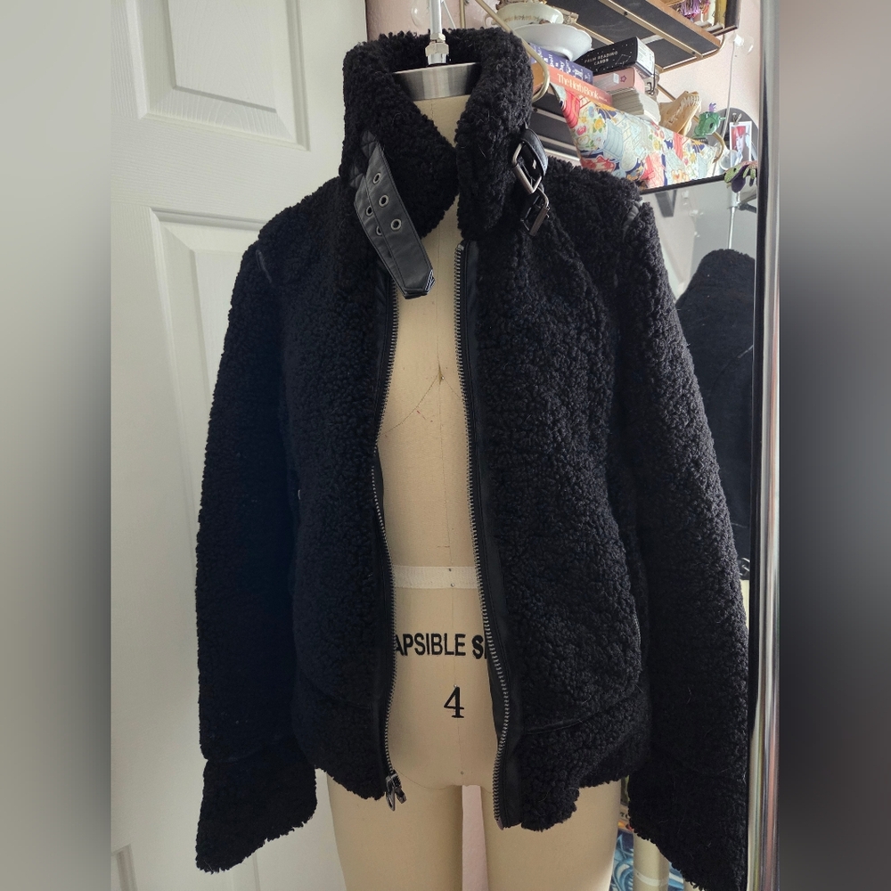 Lucky Brand Sherpa & Pleather Jacket